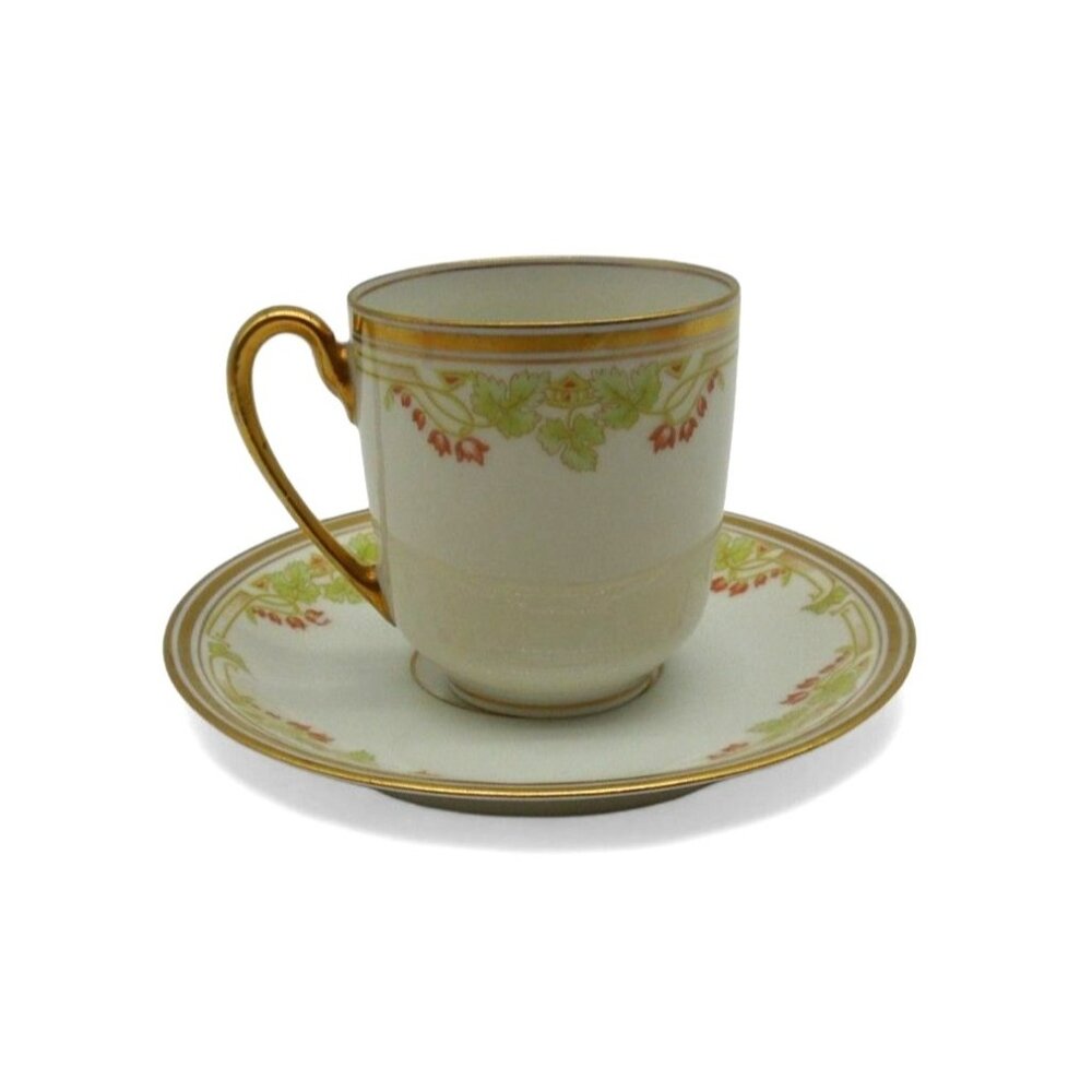 ELITE WORKS Limoges France Demitasse Cup And Saucer Set French Vintage